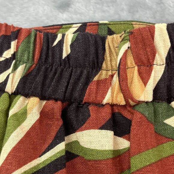 HOUSE of HARLOW 1960 Linen Blend Tropical Print Tiered Midi Skirt Sz M - Picture 7 of 12